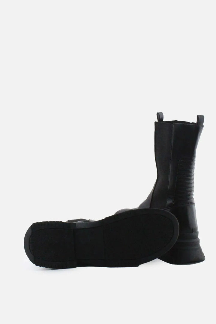 Pull & Bear Stretchable Combat Ankle Boots | 100% Authentic Leather - sundaybazar