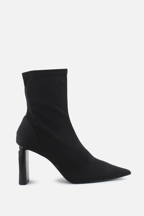 Zara Zipper Block Ankle Boots | Textile