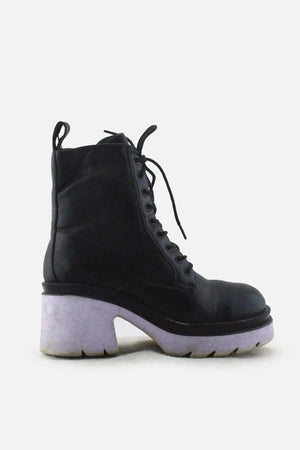 I Love DeeZee Zipper Laces Block Ankle Boots |100% Authentic Leather - sundaybazar