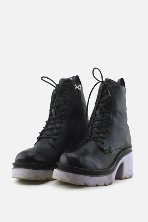 I Love DeeZee Zipper Laces Block Ankle Boots |100% Authentic Leather - sundaybazar