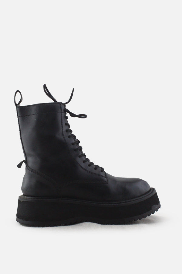 Zara Zipper Laces Combat Ankle Boots |100% Authentic Leather