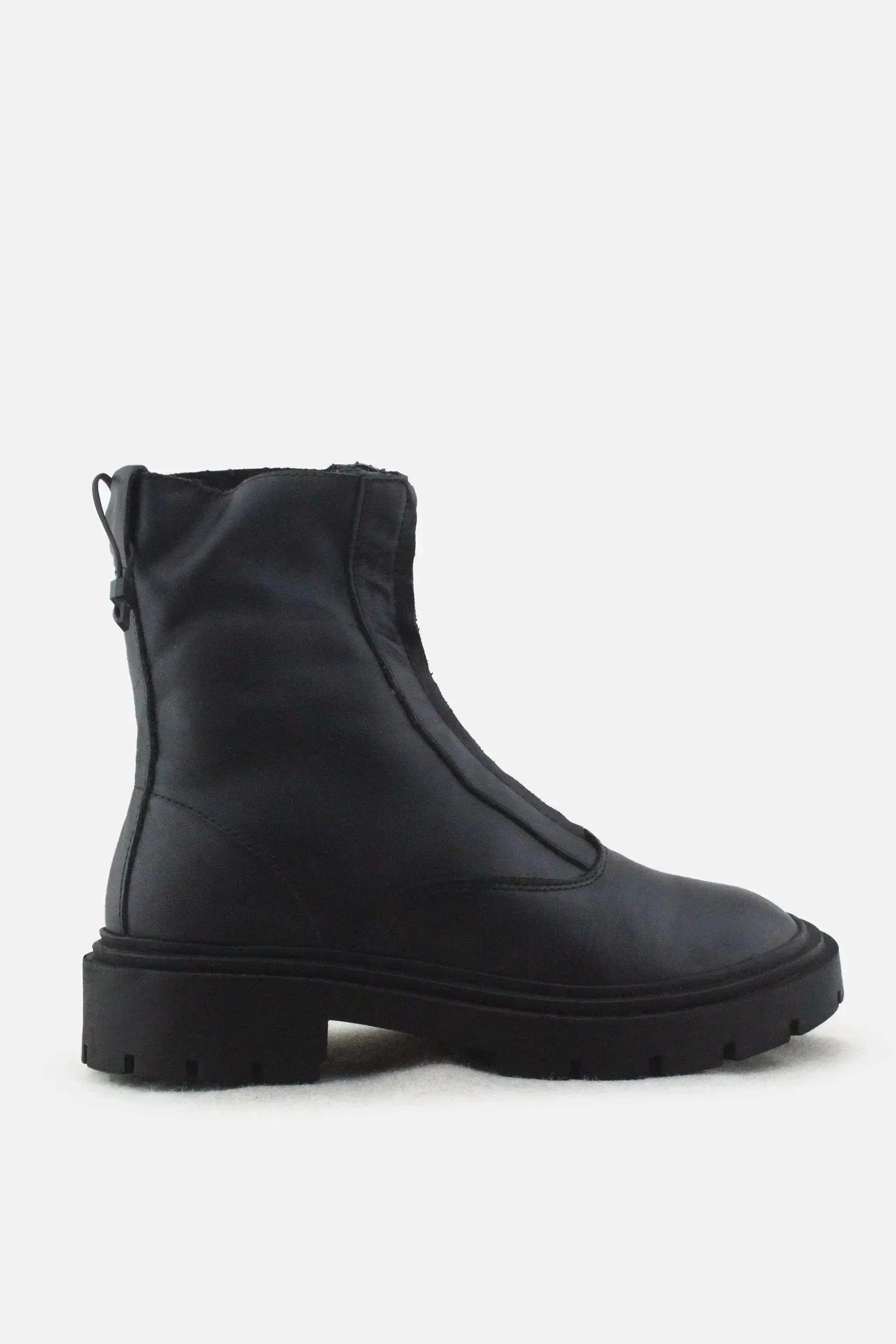 Zara Zipper Combat Ankle Boots |100% Authentic Leather - sundaybazar