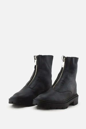 Zara Zipper Combat Ankle Boots |100% Authentic Leather - sundaybazar