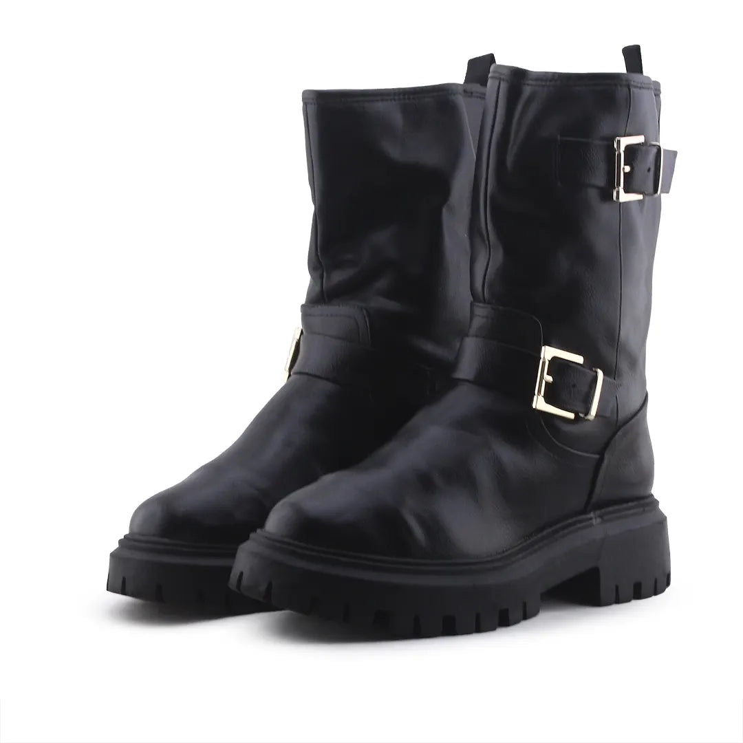 Stradivarius Buckle Strap Ankle Boot | 100% Authentic Leather