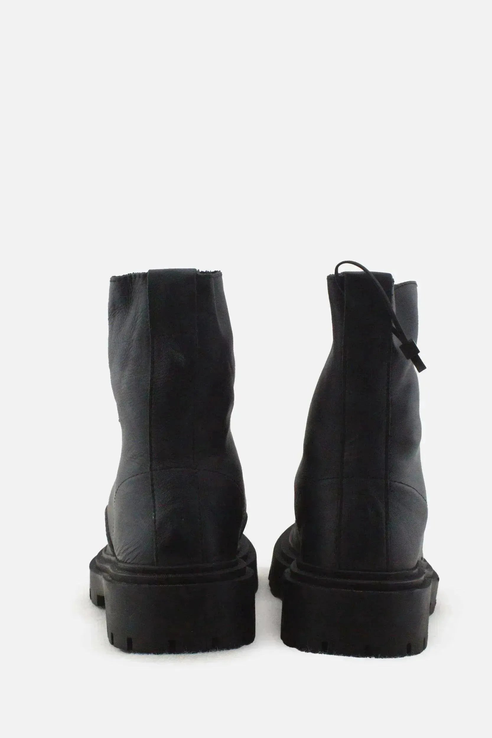Zara Zipper Combat Ankle Boots |100% Authentic Leather - sundaybazar