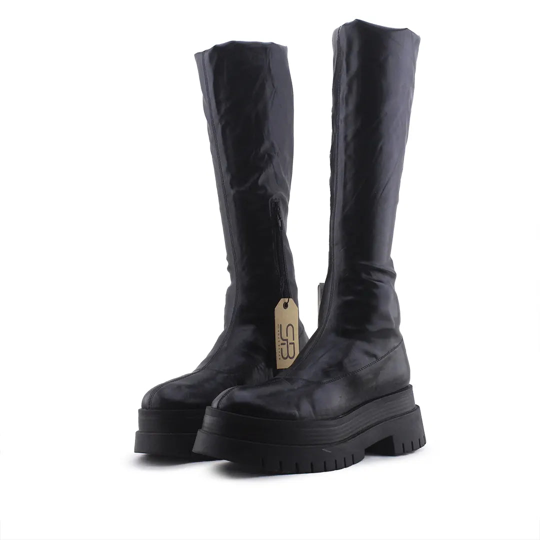 Bershka Zipper Over The Knee Boot | 100% Authentic Leather