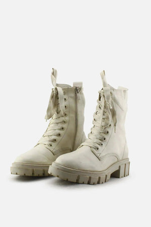 Stradivarius Zipper Laces Combat Ankle Boots |100% Authentic Leather - sundaybazar