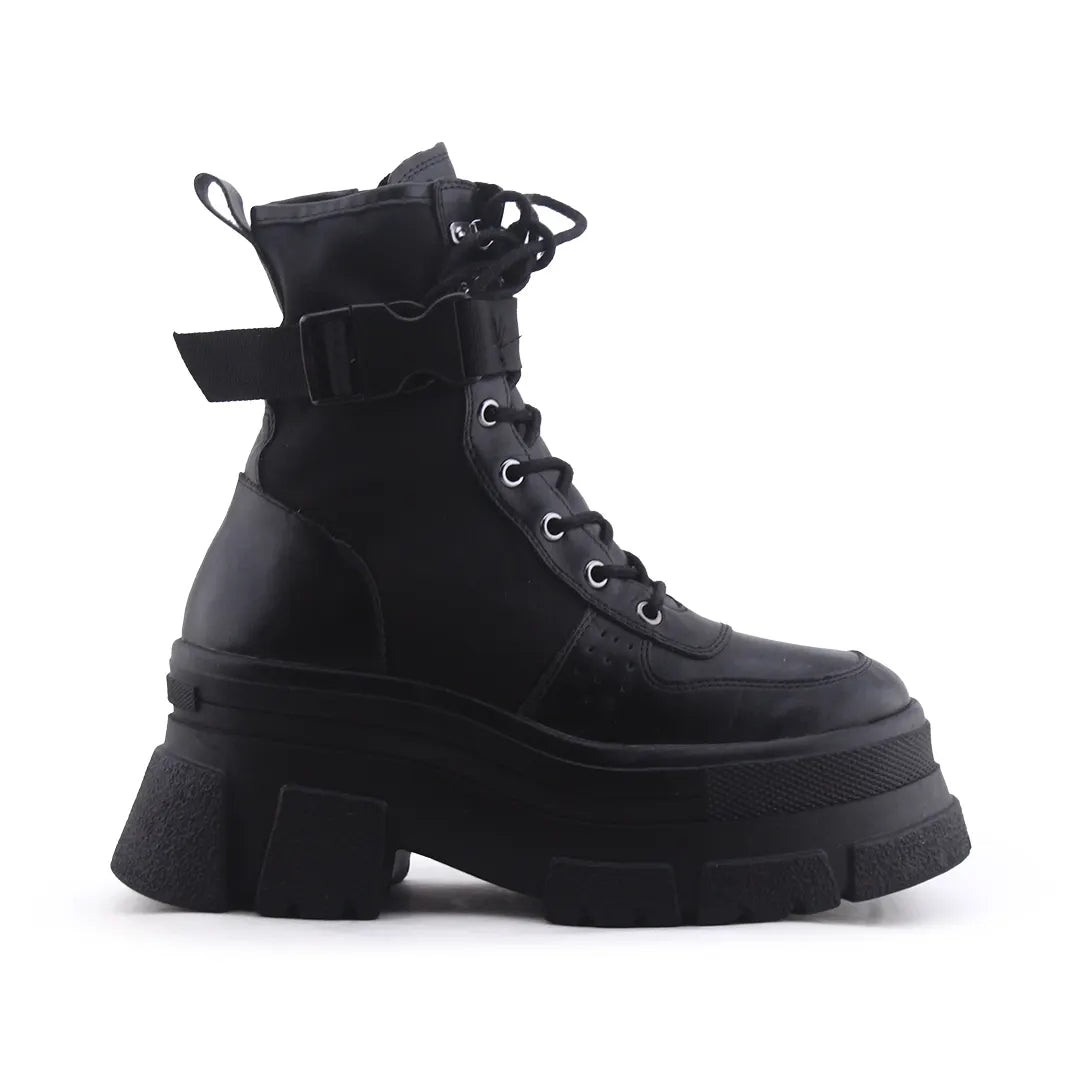 Stradivarius Zipper Lace Up Buckle Strap Ankle Boot | 100% Authentic Leather