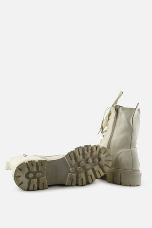 Stradivarius Zipper Laces Combat Ankle Boots |100% Authentic Leather - sundaybazar