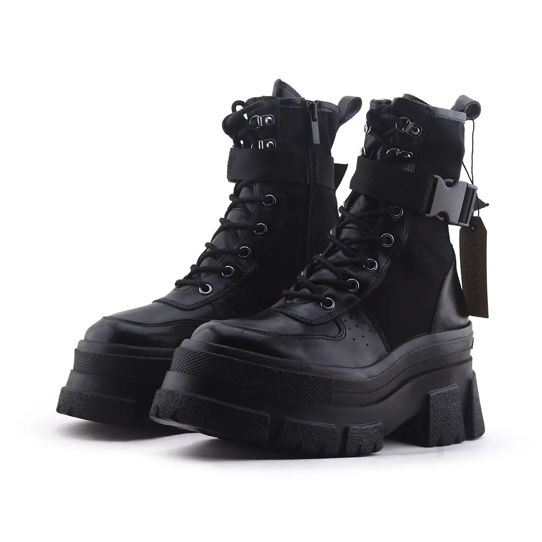 Stradivarius Zipper Lace Up Buckle Strap Ankle Boot | 100% Authentic Leather