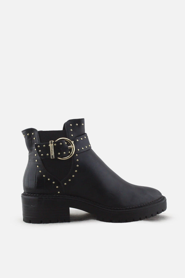 Stradivarius Stretchable Buckle Straps Chelsea Ankle Boots |100% Authentic Leather