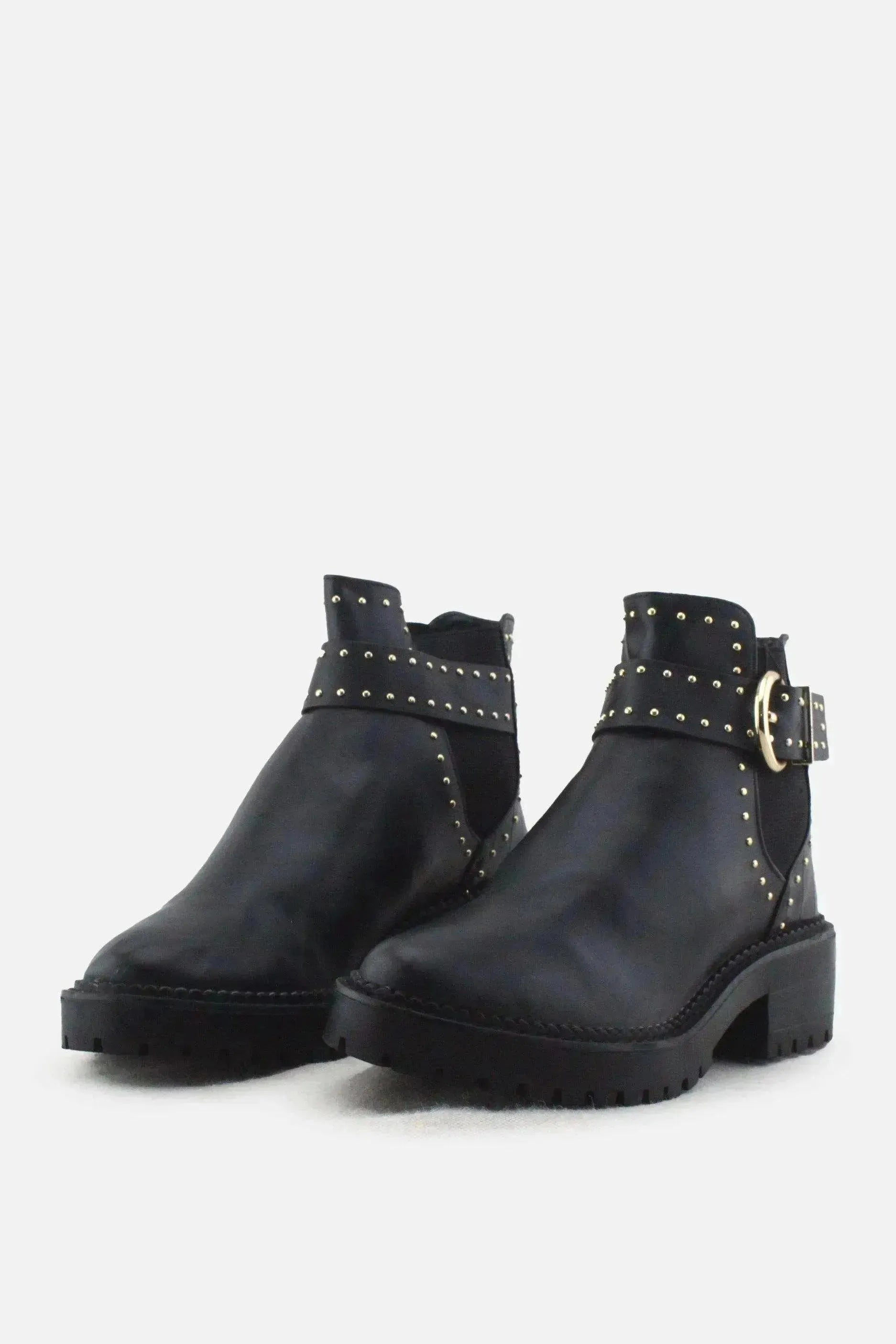 Stradivarius Stretchable Buckle Straps Chelsea Ankle Boots |100% Authentic Leather - sundaybazar