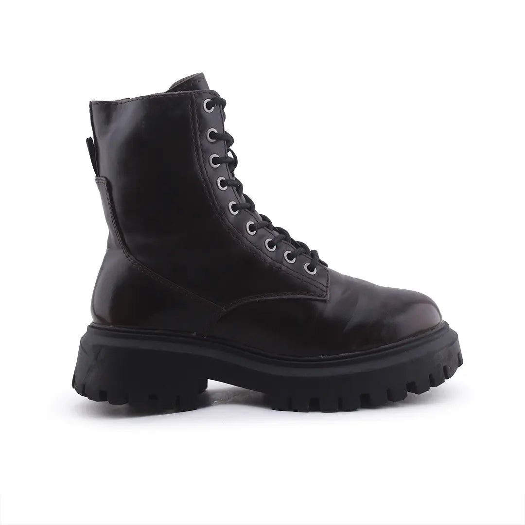 Stradivarius Zipper Lace Up Ankle Boot | 100% Authentic Leather