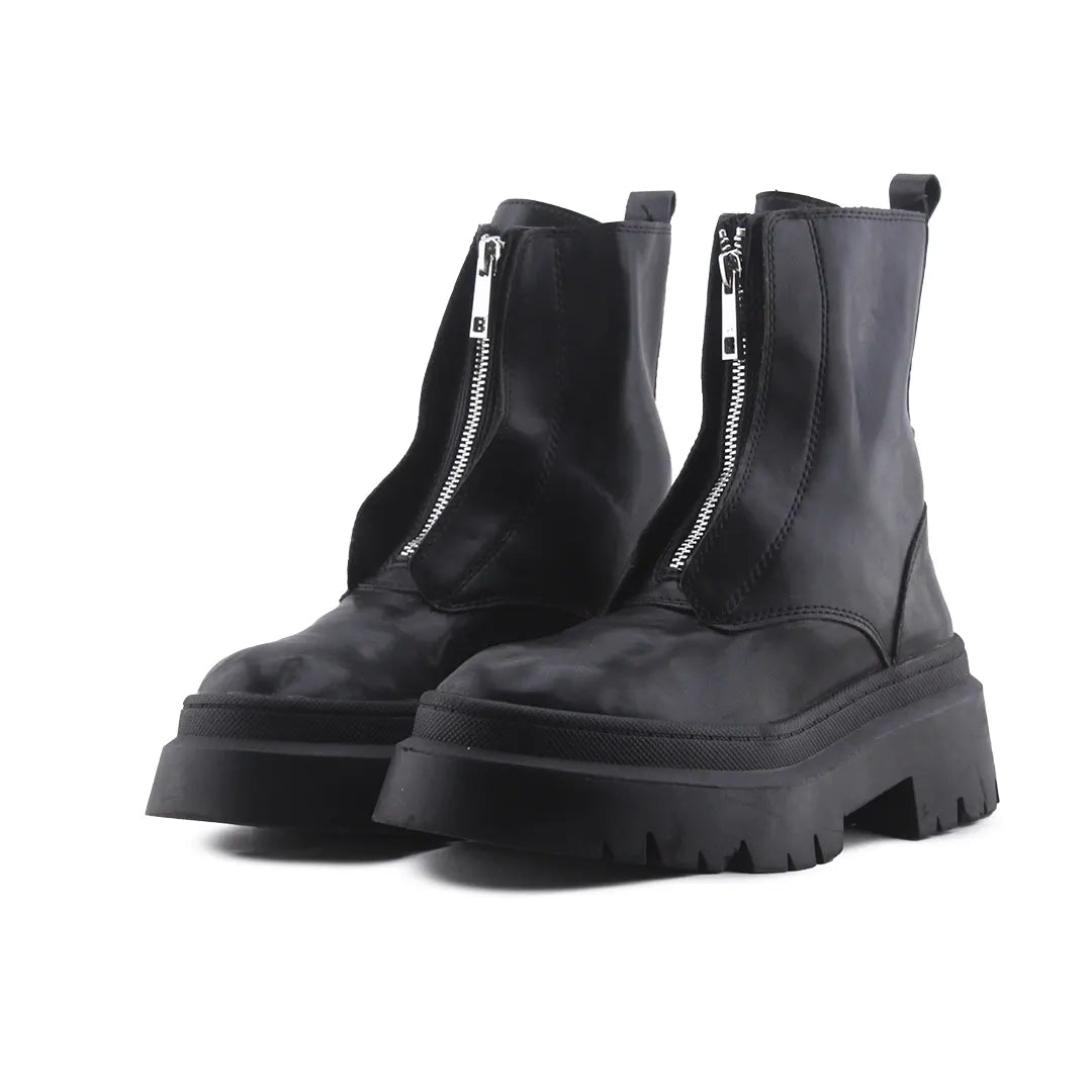 Pull & Bear Zipper Ankle Boot | 100% Authentic Leather