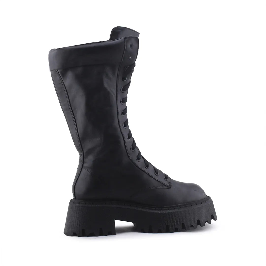 Zara Zipper Lace Up Knee High Boot | 100% Authentic Leather