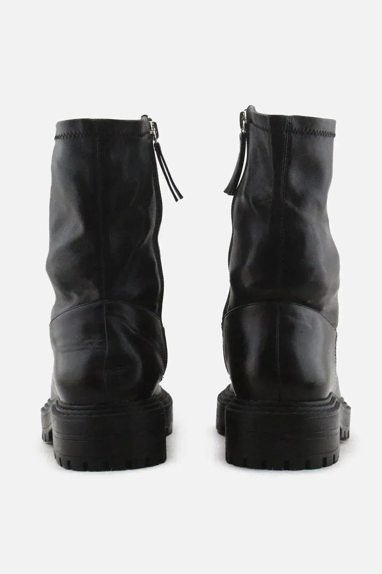Zara Zipper Ankle Boots | 100% Authentic Leather - sundaybazar