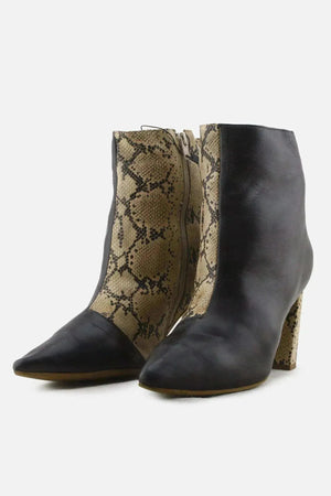 European Brand Zipper Block Heels Ankle Boots | 100% Authentic Leather - sundaybazar
