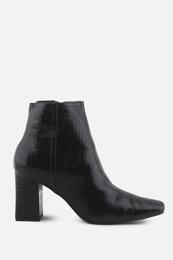 Zara Zipper Block Ankle Boots | 100% Synthetic Leather