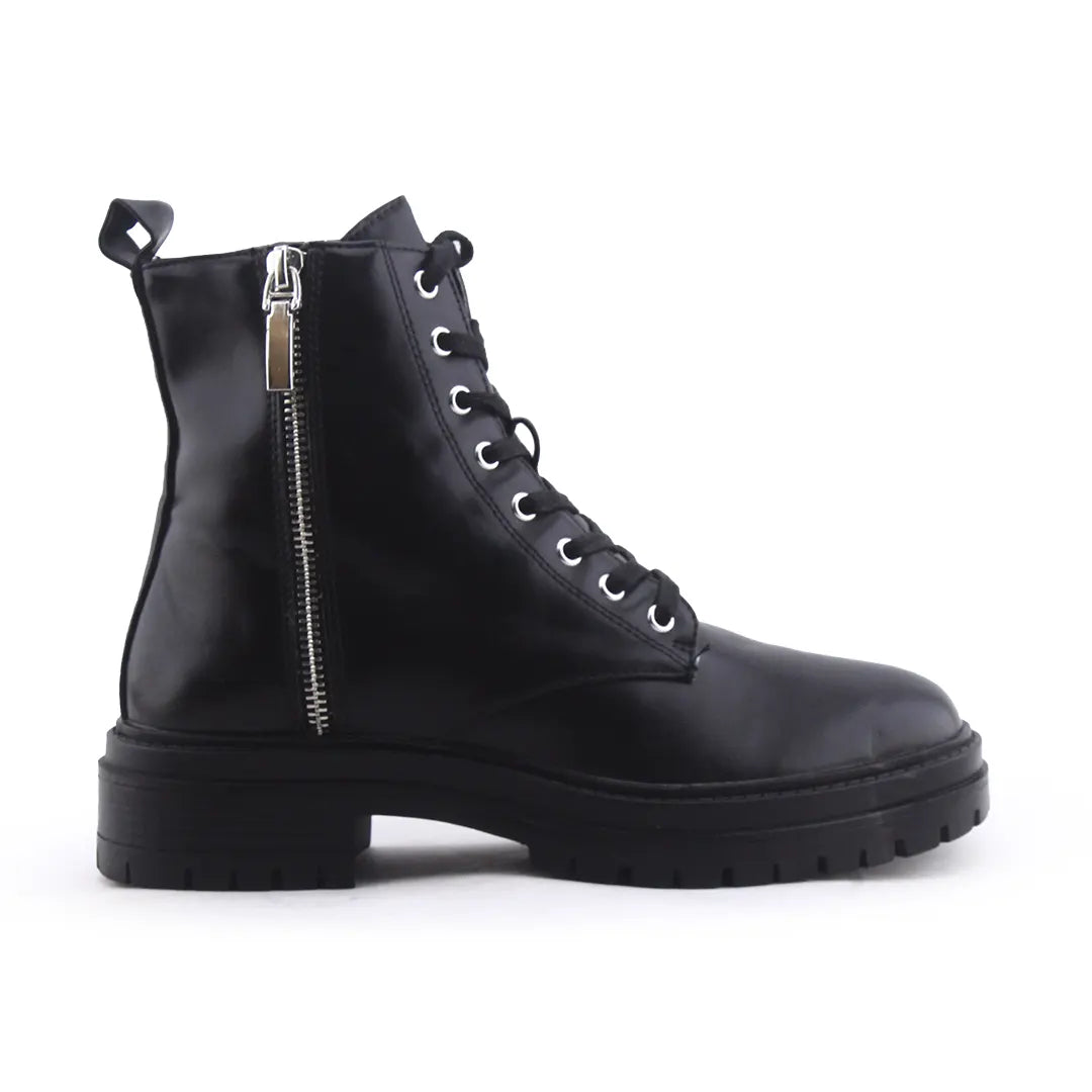 Lefties Zipper Lace Up Ankle Boot | 100% Authentic Leather