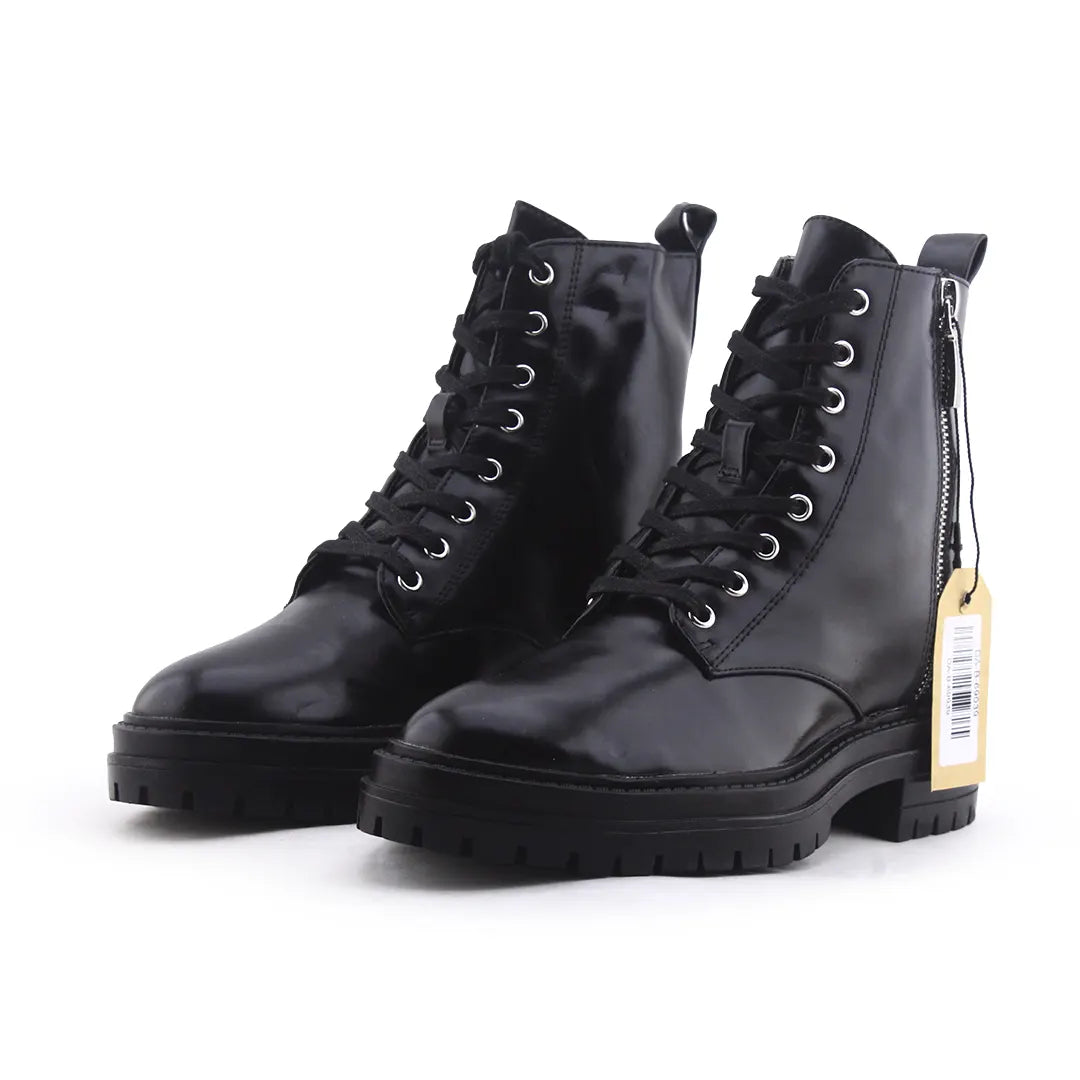 Lefties Zipper Lace Up Ankle Boot | 100% Authentic Leather