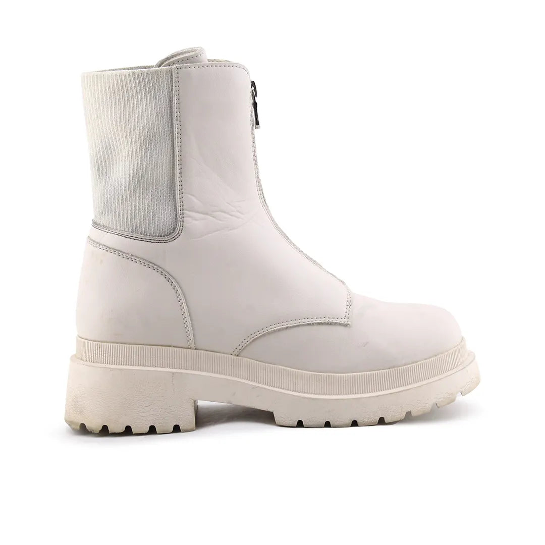 Cropp Zipper Stretchable Ankle Boot | 100% Authentic Leather