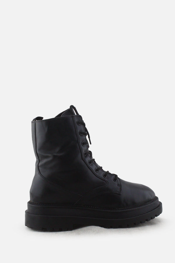 Stradivarius Zipper Laces Combat Ankle Boots |100% Authentic Leather