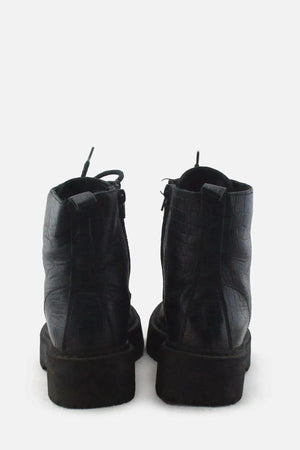 European Brand Zipper Laces Combat Ankle Boots |100% Authentic Leather - sundaybazar