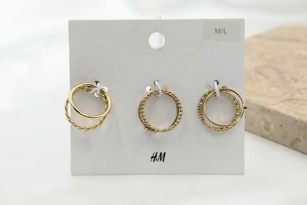 H & M Stainless Rings 7 Pieces