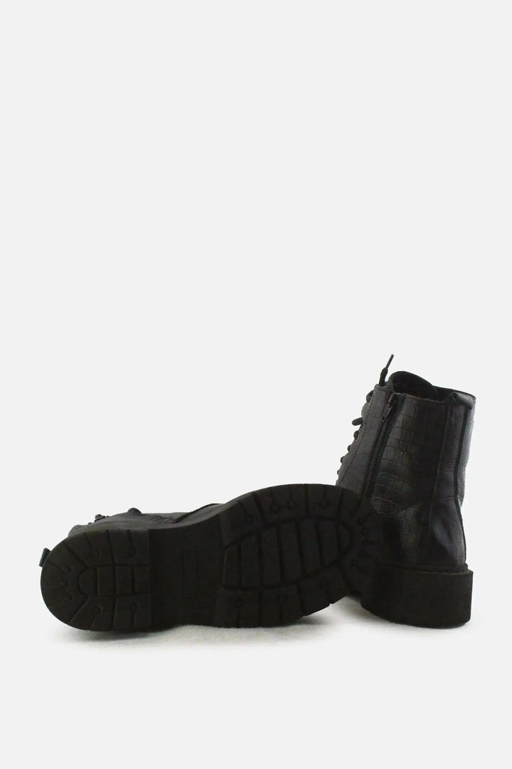 European Brand Zipper Laces Combat Ankle Boots |100% Authentic Leather - sundaybazar
