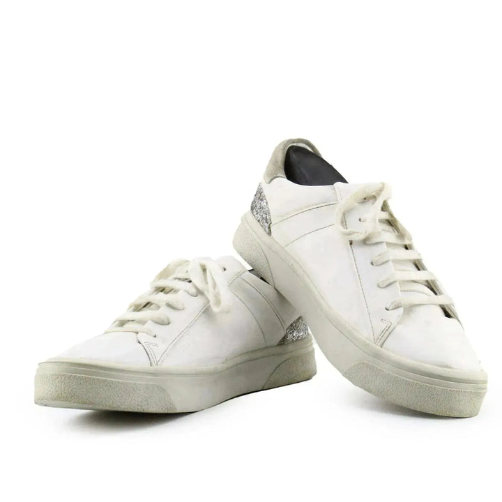 Zara Vegan Leather Glitter Sparkle Sneakers - sundaybazar