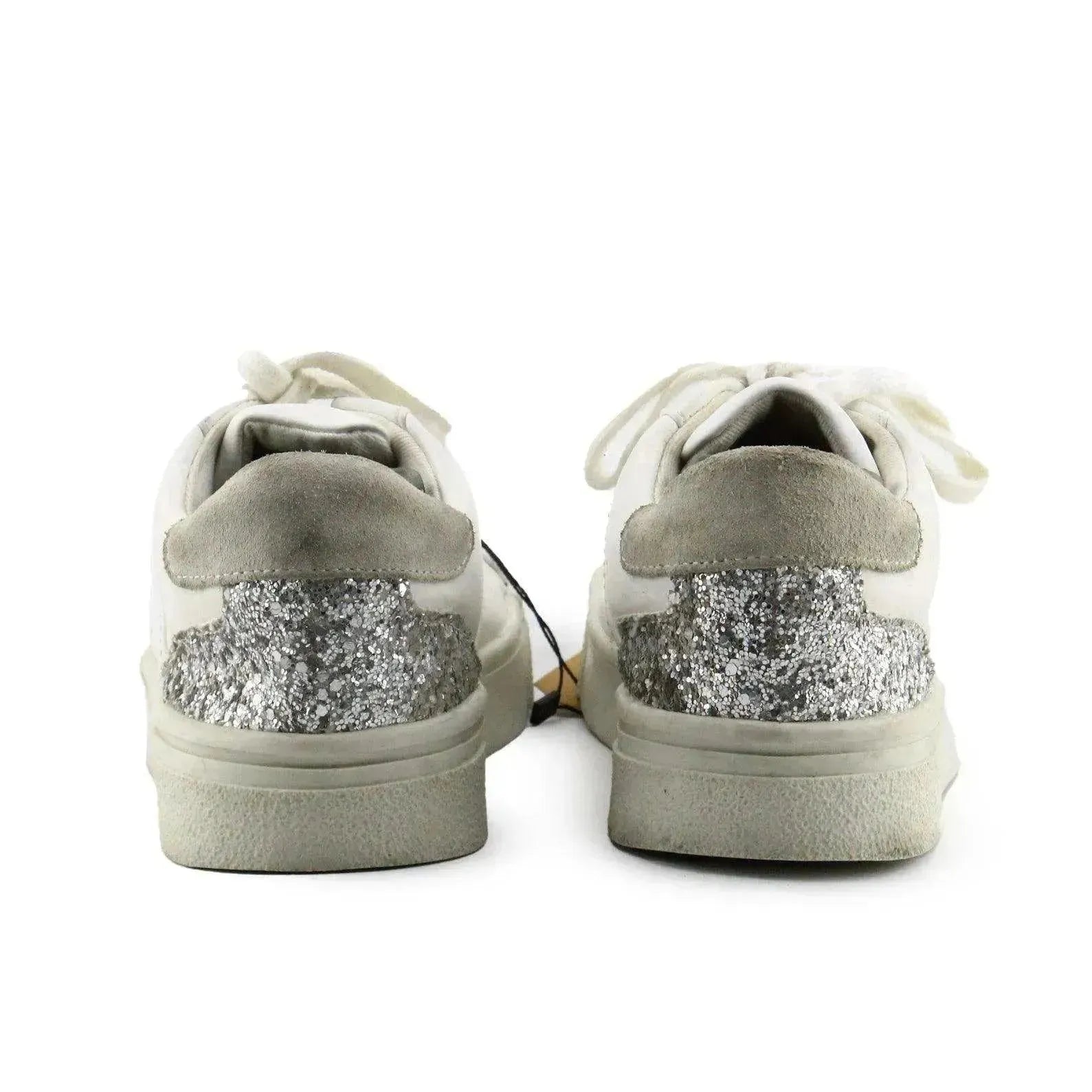 Zara Vegan Leather Glitter Sparkle Sneakers - sundaybazar
