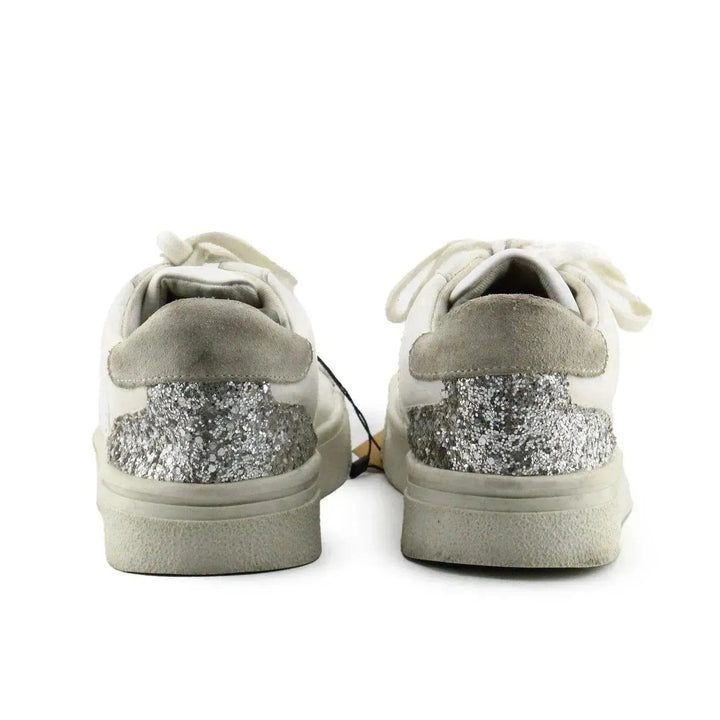Zara Vegan Leather Glitter Sparkle Sneakers - sundaybazar