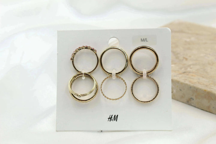H & M Stainless Rings 7 Pieces - sundaybazar