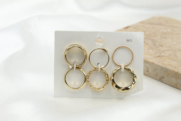 H & M Stainless Rings 7 Pieces