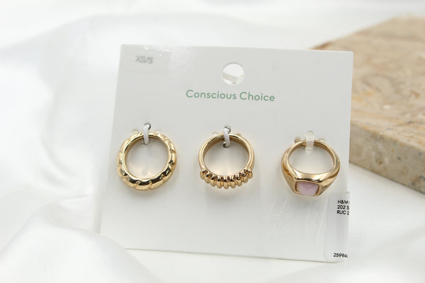 H & M Stainless Rings 3 Pieces