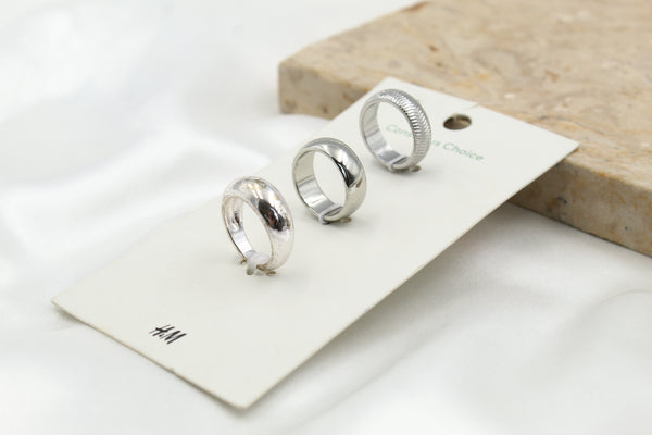 H & M Stainless Rings 3 Pieces