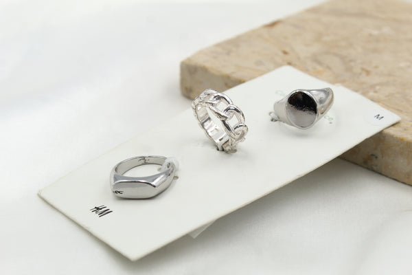 H & M Stainless Rings 3 Pieces