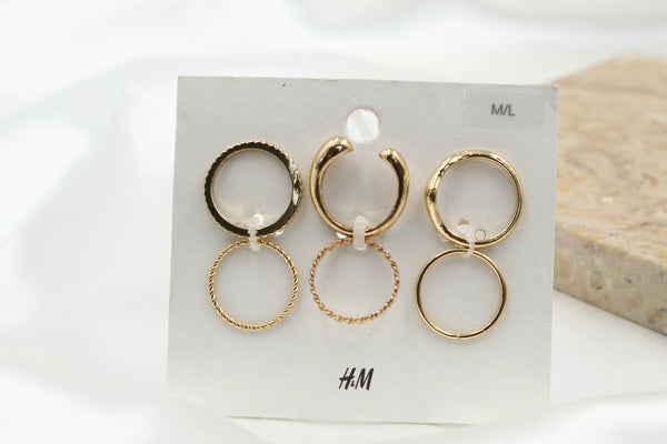 H & M Stainless Rings 6 Pieces