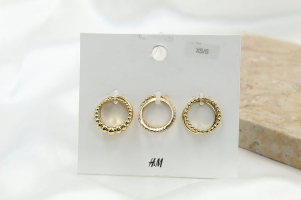 H & M Stainless Rings 6 Pieces