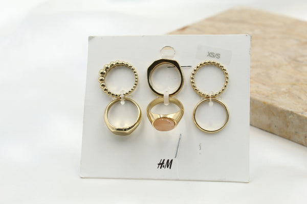 H & M Stainless Rings 6 Pieces