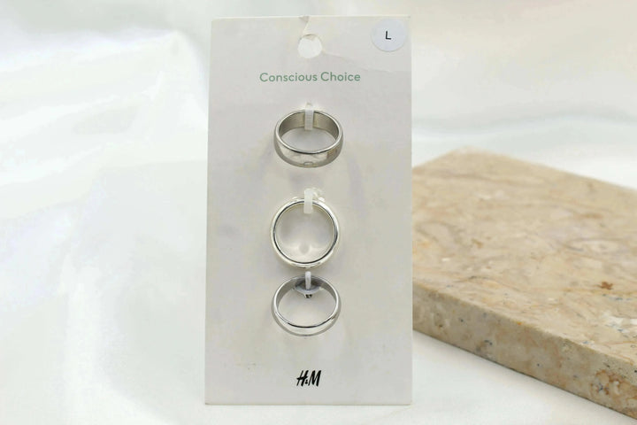 H & M Stainless Rings 3 Pieces - sundaybazar