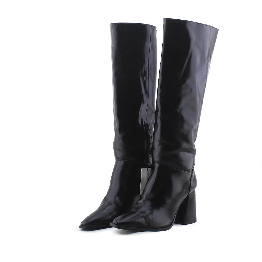 Stradivarius Zipper Knee High Boot | 100% Authentic Leather