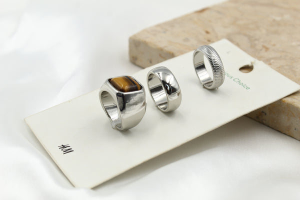 H & M Stainless Rings 3 Pieces