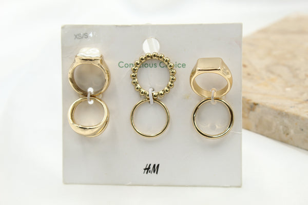 H & M Stainless Rings 7 Pieces