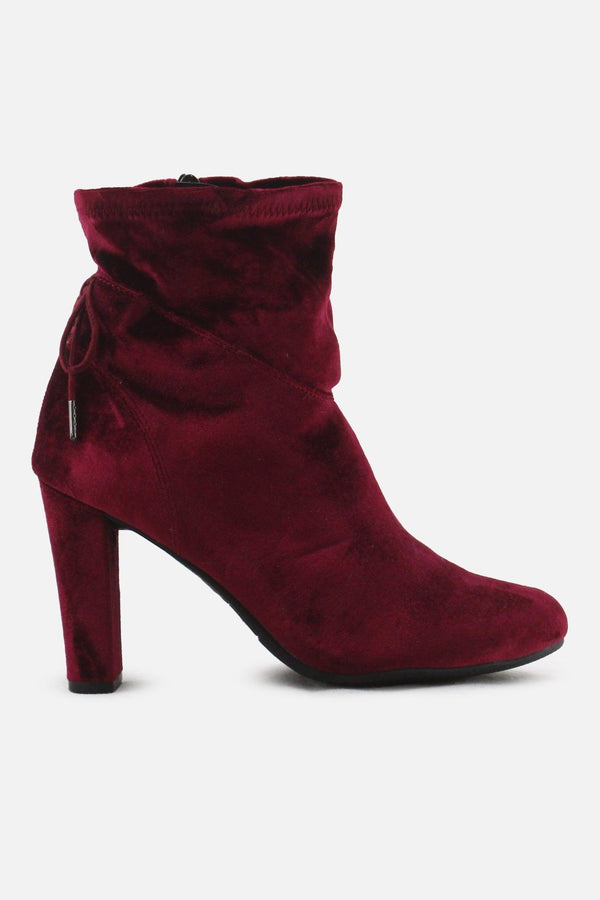 Francesca's Zipper Block Heels Ankle Boots | Suede