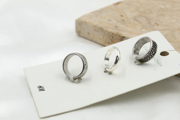 H & M Stainless Rings 3 Pieces