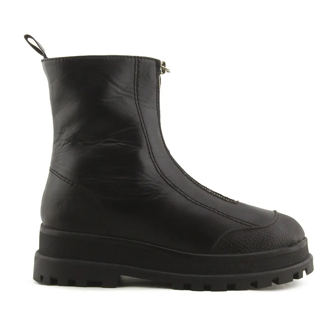 Bershka Zipper Ankle Boots | 100% Authentic Leather