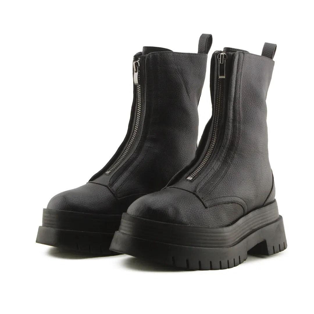 Bershka Zipper Ankle Boots | 100% Authentic Leather
