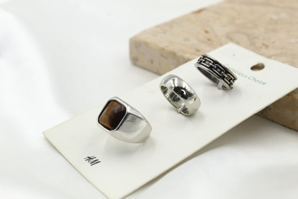 H & M Stainless Rings 3 Pieces