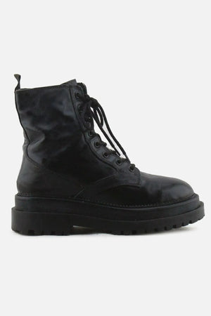 Stradivarius Zipper Laces Combat Boots | 100% Authentic Leather - sundaybazar